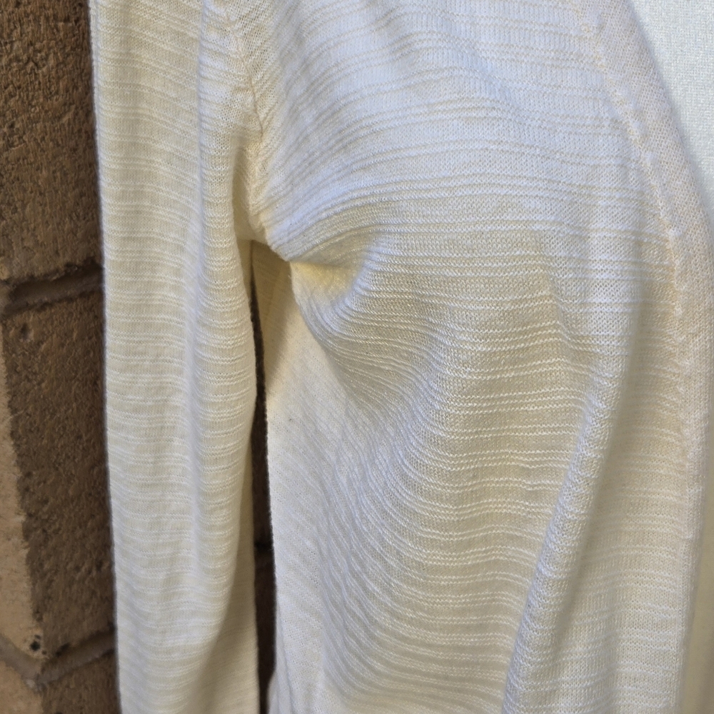 Rachel Zoe Cream Long Open-Front Cardigan with Pockets - Picture 3 of 9